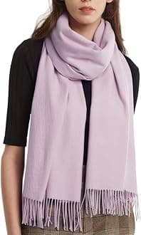 FURTALK Women's Winter Scarf Cashmere Feel Pashmina Shawl Wraps Soft Warm Blanket Scarves, 23-light Lavender, One size