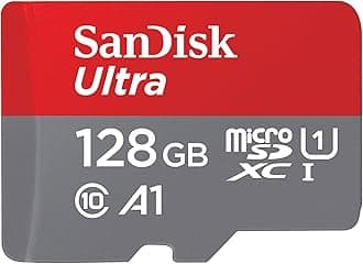 SanDisk 128GB Ultra microSDXC UHS-I Memory Card with Adapter - 120MB/s, C10, U1, Full HD, A1, Micro SD Card - SDSQUA4-128G-GN6MA