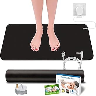 Grounding Mat Earthing UK, 60x100cm Grounding Sheet for Improved Sleep Stress, Pain and Inflammation, Universal Mat Kit Supports Full Body Wellness at Home or Office (60x100CM)