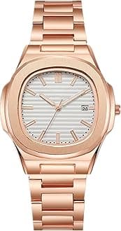 Mens Watch Analog Quartz Stainless Steel Date Watches Business Casual Business Watches for Men Women Luxury Style