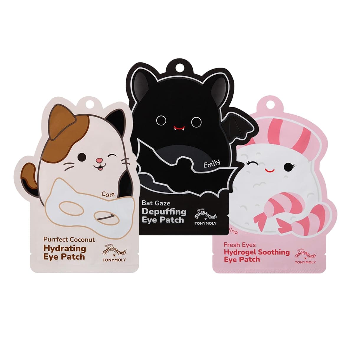 TONYMOLY x Squishmallows Hydrating Eye Patch Set – Assorted Depuffing & Moisturizing Under Eye Patches with Berry Extract & Vitamin C