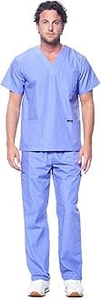 Dagacci Scrubs Medical Uniform Women and Man Scrubs Set Medical Scrubs Top and Pants