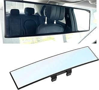 Ajxn Car Rearview Mirrors, Interior Clip-on Panoramic Rear View Mirror for Car, Wide Viewing Range, 12 inch HD Universal Use for Cars, SUVs, Trucks, Vehicles