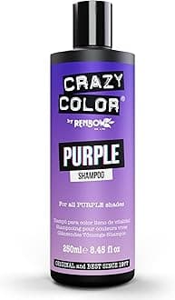 Crazy Color Purple Colored Shampoo To Refresh and Prolong Semi-Permanent Color Treated Hair 250ml