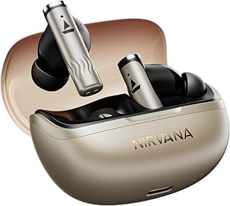 Boat Nirvana Zenith Pro(2025),50dB Hybrid Adaptive ANC,Spatial Audio, Hi-Res Audio LDAC,6Mics AI-ENx,80 Hrs Battery,Bluetooth,TWS Ear Buds Wireless Earphones with mic,NoiseCancellation(Platinum Gold)