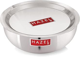 HAZEL Aluminium Kadai Without Handle | Kadhai with Cover | Tasra with Lid | Cookware Combo, 1000 ml