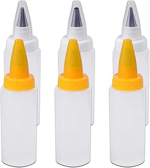 6PC Plastic Frosting Piping Kit, Icing Bottles Easy to Clean, Practical Frosting Bottles for Cookies, Icing Piping Kit for Dessert, Cakes, Biscuits