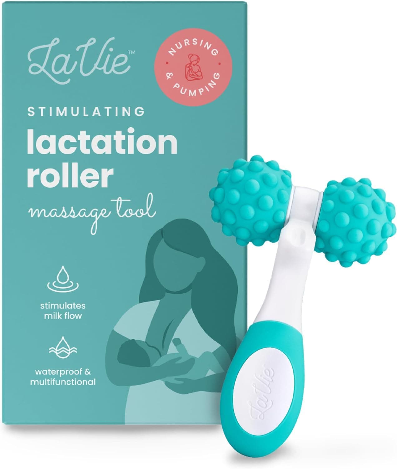 5-in-1 Lactation Massager Roller, Manual Massage Roller, Breastfeeding Tool to Improve Milk Flow, Discomfort, Breast Massage, Medical Grade