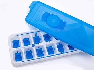 Signoraware Ice Cube Tray with TPE Easy Release Base with Removable lid, 14 Cubes, BPA Free, Red