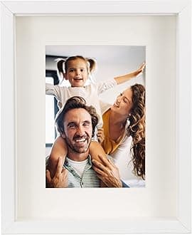 BD ART Shadow Box 3D 8x10x1 Inch, Display Box Photo Frames, White, Picture Frame with Wall and Tabletop, for Crafts, Photos, Souvenir, Baby Items, dried Flowers