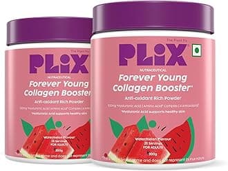 PLIX – THE PLANT FIX | Collagen Booster Powder to Support Healthy Skin | Supports Collagen Production, Antioxidants & Skin Health | Vitamin C, Hyaluronic Acid & Superfood Blend, Watermelon (2 x 200 g)