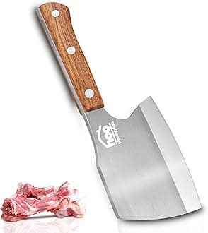 Meat Cleaver Knife Heavy Duty, 6'' Cleaver knife for Meat Cutting, Axe Bone Chopper Knife Bone Breaker Knife,Butcher Knife 7mm Thickness Pear Wood Handle for Kitchen and Restaurant