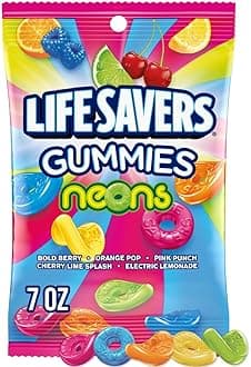 LIFE SAVERS Neons Gummy Candy, 7 oz Bag