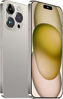 Unlocked Android Phone A15 PROMAX Android 13 Cell Phone with Dynamic Island 6GB+256GB 6800mAh,Fast Charging,HD Screen 48MP+108MP Camera Cell Phone with 5G Dual SIM Smart Phone (Natural Titanium)