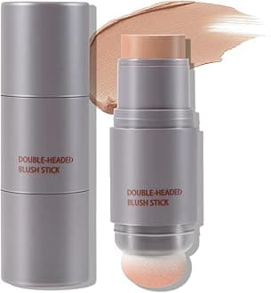 Cream Blush Stick, Double-head, Lightweight Long-lasting Color Natural Blush Makeup Stick, Multi Face Blush for Cheek, Lip and Eye, Dewy Finish for All Skin Tones