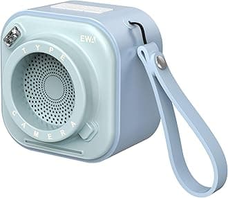 EWA A110 Small Bluetooth Speaker with Loud Stereo Sound, Portable Wireless Speaker with Flashlight, 12 Hour Playtime, Support TF Card, Mini Speaker for Travel, Home, Outdoor Party (SkyBlue)
