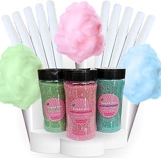Lupy Lups! Cotton Candy Kit With Cones - Assorted Flavors- Individual Package Big Bulk - Pastel Candy for Stocking, Treats, Party Favors, Buffet table and Pinata