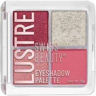 Swiss Beauty Lustre Eyeshadow Palette | 4 Highly Pigmented Shades in Matte & Shine |Long-Lasting | All Skin Types | Shade- Rose n Petals, 5gm