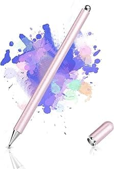 INFOSUN Stylus Pen for iPad，Disc Stylus Pens for Touch Screens, Passive Stylus with Magnetic Cap, Compatible with Apple/iPhone/iPad/Android/Microsoft Tablets and All Passive Touch Screen (Pink)