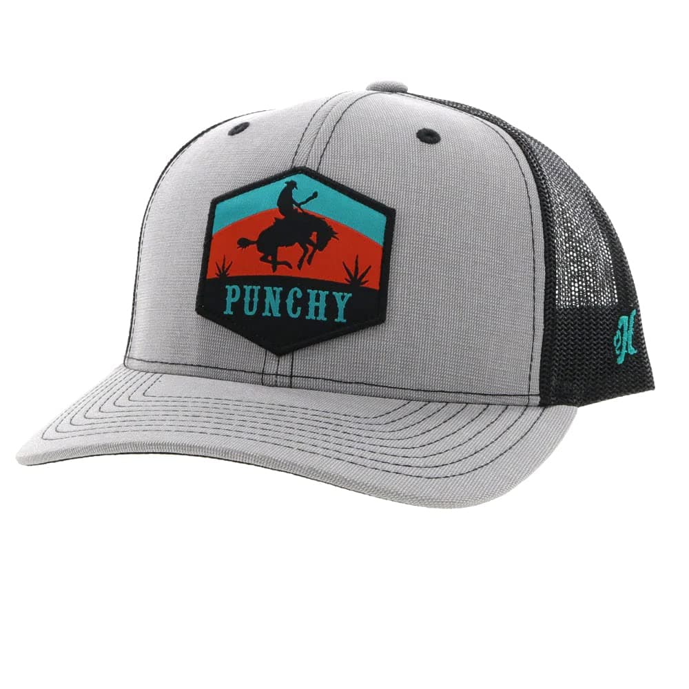 HOOEY Punchy 6 Panel Trucker Hat Grey/Black