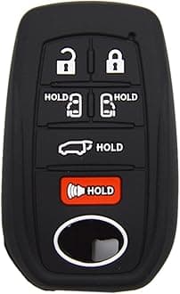Silicone Key Fob Cover Case for Toyota Sienna XSE Platium AWD 2021 2022 2023 2024 2025 6 Buttons Remote Keyless