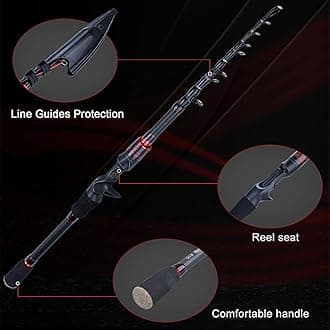 Sougayilang Baitcaster Combo Fishing Rod and Reel Combo, Ultra Light Baitcasting Fishing Reel for Travel Saltwater Freshwater and Beginner 5.9FT/6.9FT