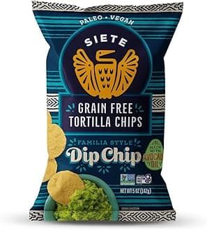 Siete Grain Free Tortilla Chips | Gluten Free Chips | Paleo & Vegan Snacks | Non GMO | Dip Chip, 5 Ounce (Pack of 6)