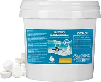 2LB Chlorine Tablets for Swimming Pool, Chlorine Tablets for 1 inch Tub, Suitable for Swimming Pools Spas and Hot Tubs Fountain, Water Park Bathtub, Multifunctional Pool Clean Tablets