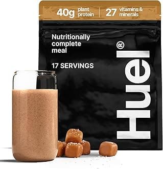 Huel Black Edition | Salted Caramel 40g Vegan Protein Powder | Nutritionally Complete Meal Replacement | 27 Vitamins and Minerals, Gluten Free | 17 Servings