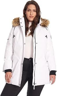 Glacier Women’s Vegan Down Winter Coat with Faux Fur Hood - Parka Jacket for Women