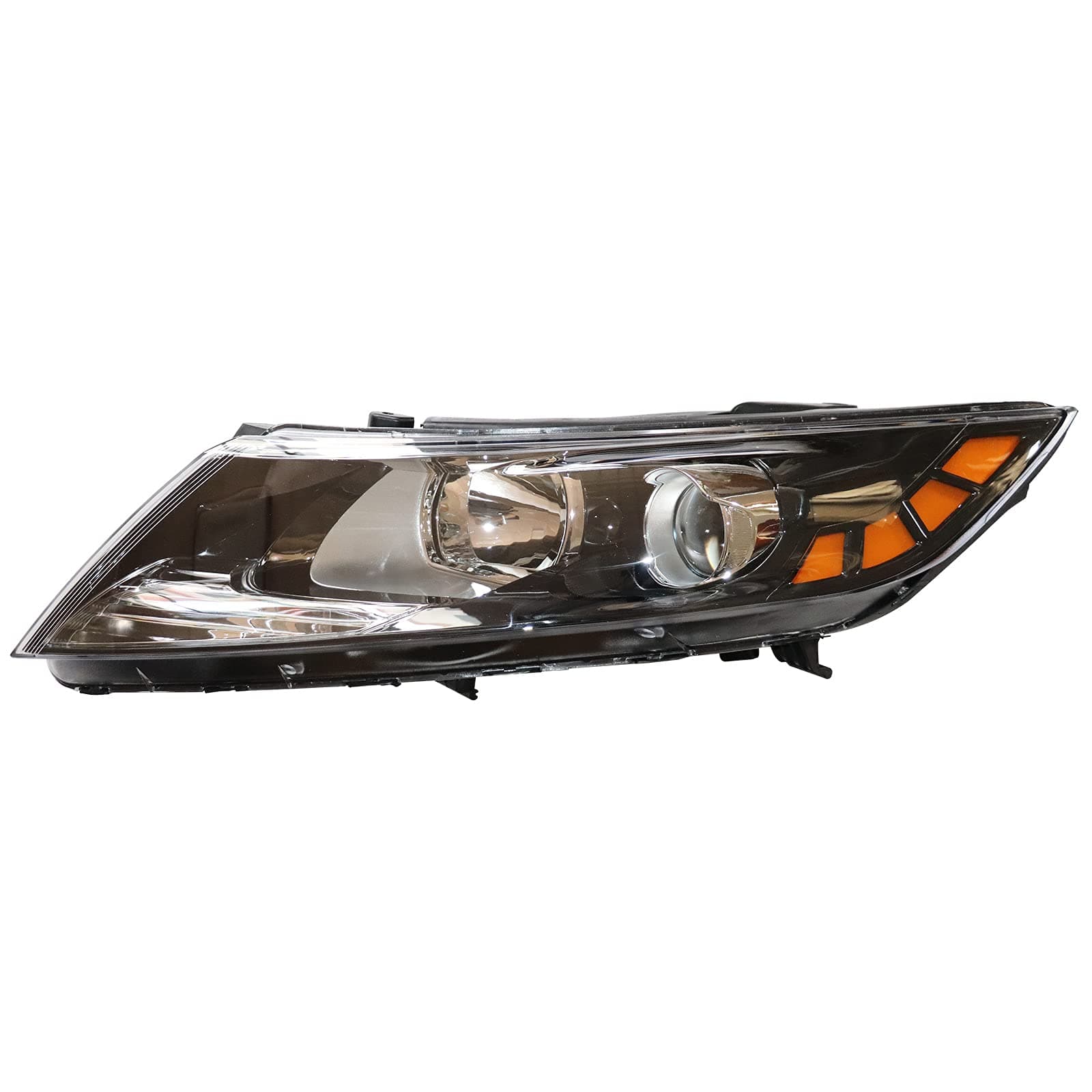 Left Driver Side Projector Headlights Assembly, For KIA Optima 2011 2012 2013 Halogen Headlights Assembly Replacement Left Lamp Front Head Light Lamp Chrome Housing Clear Lens (Left Side)