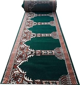 Janamaz Rolls for Masjid (Mosque) Prayer Carpet Any Religious Houses & Gallery Runner Carpet 4 x 24 Feet Color Green