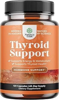 Herbal Adrenal and Thyroid Support Complex - Iodine Thyroid Supplement with L Tyrosine Bladderwrack Kelp Selenium and Ashwagandha - Mood Enhancer Energy Supplement for Thyroid Health - 120 Capsules