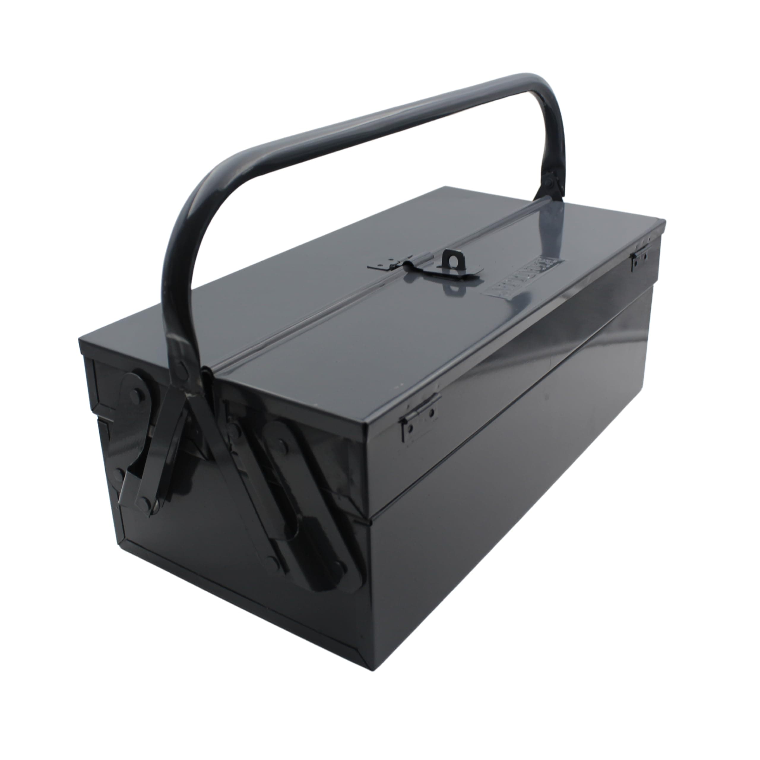 KHADIJA Metal 3 Compartment Tool Box (Dark Grey)