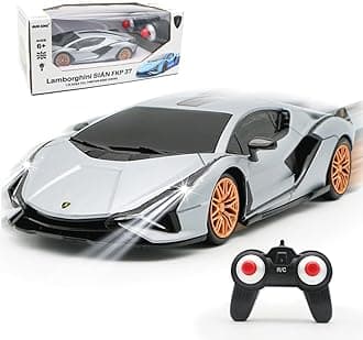 Remote Control Car 1:24 Officially Licensed 2.4GHZ Rc Cars Lambo Sport Racing Toy Car for Kids Boys 4-7 Years Birthday Gift,Silver