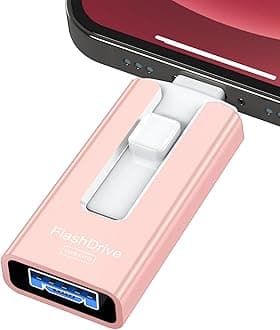 256GB USB Flash Drive for Phone and Pad, High Speed External USB Thumb Drives - Photo Storage Memory Stick for Save More Photos and Videos (Pink, 256GB)