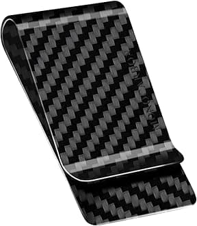 Carbon-Fiber-Money-Clip-for-Men, Minimalist-Money-Holder for Cash, High Elastic Carbon-Fiber-Wallet, Slim and Durable