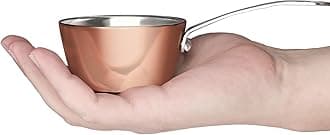 Macevia Mini Sauce Pan,Copper Stainless Steel Butter Warmer Small Pot with Handle, Multipurpose Use for Home Kitchen or Restaurant (5oz/150ml)