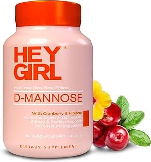 - D Mannose Capsules - Fast-Acting UTI Supplement - Cleanse & Flush Impurities - with Natural D-Mannose Powder, Cranberry, Hibiscus & Dandelion - Alternative to Cranberry for Women, 60 Capsules