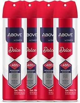Above Spray Deodorant for Women (Dolce Vita) - 48 Hour Deodorants & Antiperspirants Dry Spray- NO White Marks - Cruelty Free, NO Alcohol, Triclosan- 3.17 oz - Pack of 4