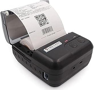 SHREYANS 80Mm Thermal Receipt Rechargable Monochrome Wired Home InkJet Printers Portable Bluetooth + Usb Black 3Inch