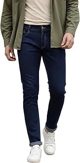 Men's Slim Fit Solid Jeans Stretchable