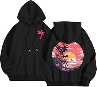 Puff Graphic Oversized Hoodies for Women Teen Girls Kids Trendy Cute Preppy Sweatshirt Long Sleeve Y2K Tops with Pockets