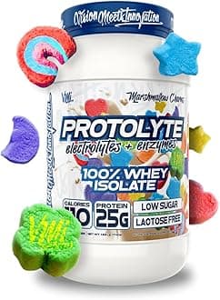 VMI Sports | ProtoLyte Whey Isolate Protein Powder | Low Calorie Whey Protein Powder for Weight Loss | Protein Powder for Muscle Gain | Digestive Enzymes | Non-GMO (Marshmallow Charms, 1.6 Pounds)