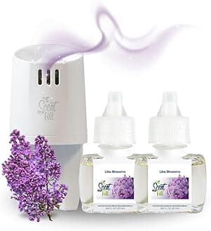 Lilac Blossoms Plug in Air Freshener, Scented Oil Refills, 2 Refills + Diffuser