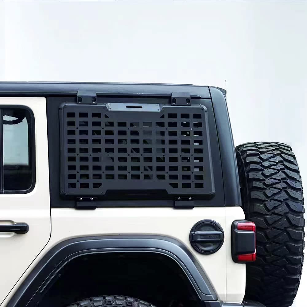 Rear Window Storage Molle Panel Flank Kit Rear Window Protective Decoration for Jeep Wrangler 2018-2025 JL 4 Doors
