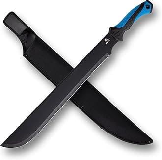 - REAT Gardening Heavy Duty Machete,24" Full Tang Machete with Shaeth,Ergonomic No-Slip Handle,Machetes for Bushcraft, Outdoor Hunting, Garden Cutting Trees and Yard Work (Blue)