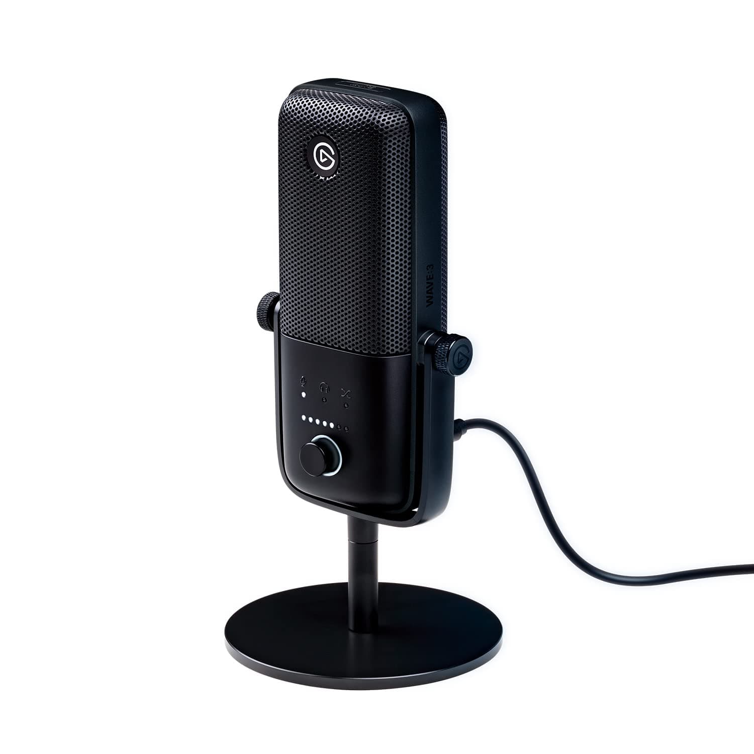 Wave:3 Premium USB Condenser Unidirectional Microphone and Digital Mixing Solution, Anti-Clipping Technology, Capacitive Mute, Streaming and Podcasting, (10MAB9901, Black)