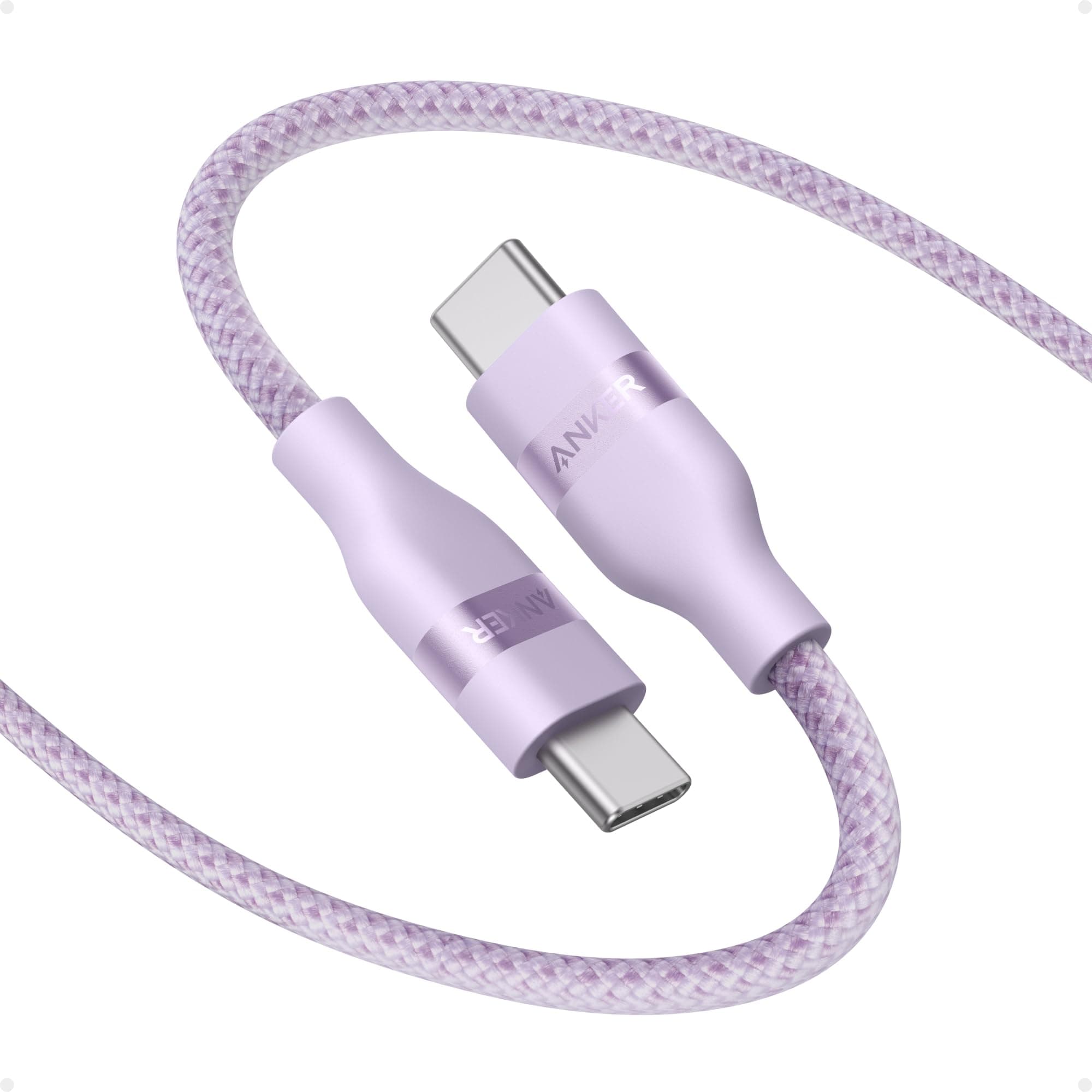 Nano USB C Cable, 240W 6 ft Flexible Multi-Color Braided Cord, Fast Charging Type C Charger for MacBook Pro, iPhone 17/16/15, iPad Pro, Samsung Galaxy,and More(Purple)