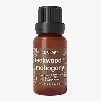 CANDECraftCo Premium Fragrance Oil – Diffuser Oils Fragrances Scented for Home, Candle Soap Making Supplies, Aromatherapy Blends for House (0.34 Fl Oz) (2-Pack, Teakwood & Mahogany)